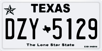 TX license plate DZY5129