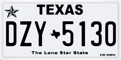 TX license plate DZY5130