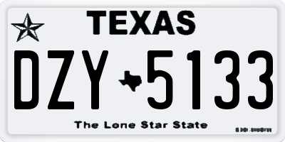 TX license plate DZY5133