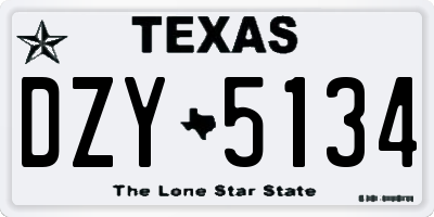 TX license plate DZY5134