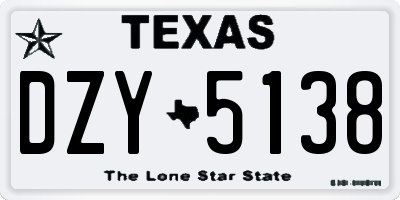 TX license plate DZY5138