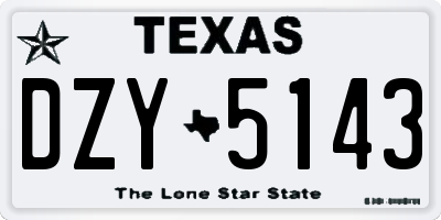 TX license plate DZY5143