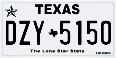 TX license plate DZY5150