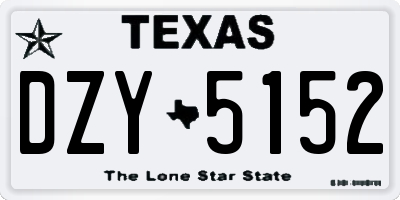 TX license plate DZY5152