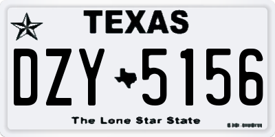 TX license plate DZY5156