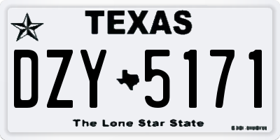 TX license plate DZY5171