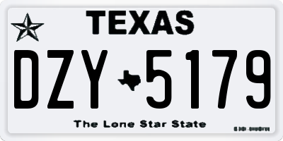 TX license plate DZY5179