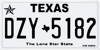 TX license plate DZY5182