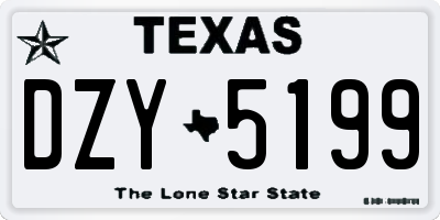 TX license plate DZY5199