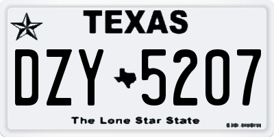 TX license plate DZY5207