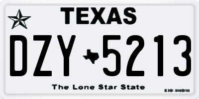TX license plate DZY5213