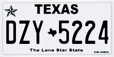 TX license plate DZY5224