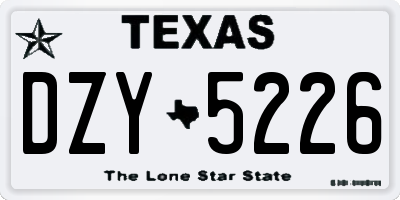 TX license plate DZY5226