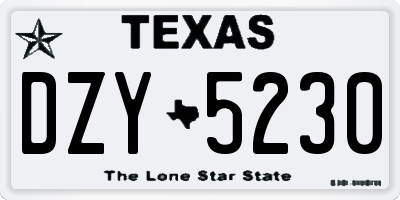 TX license plate DZY5230
