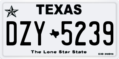 TX license plate DZY5239