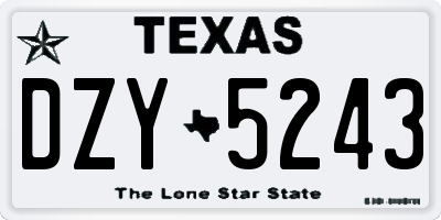 TX license plate DZY5243