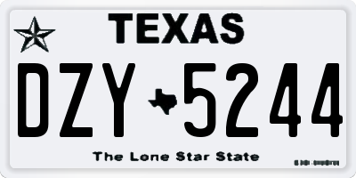 TX license plate DZY5244
