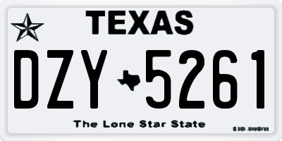TX license plate DZY5261