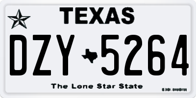 TX license plate DZY5264