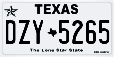 TX license plate DZY5265