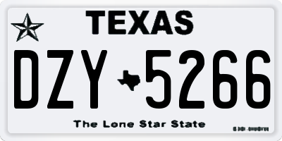 TX license plate DZY5266