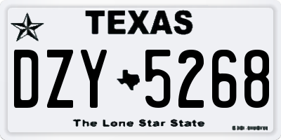 TX license plate DZY5268