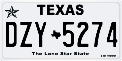 TX license plate DZY5274