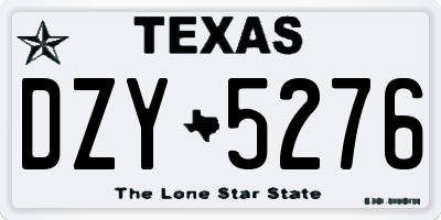 TX license plate DZY5276