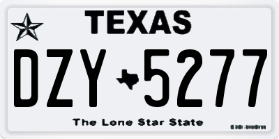 TX license plate DZY5277
