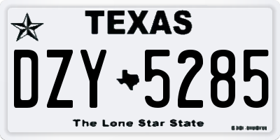 TX license plate DZY5285
