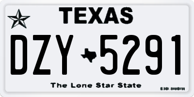 TX license plate DZY5291
