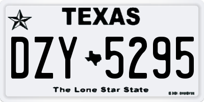TX license plate DZY5295