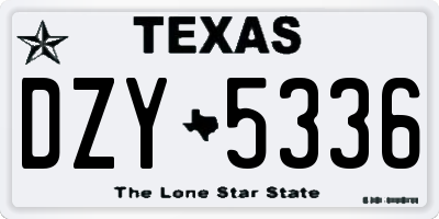 TX license plate DZY5336