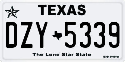 TX license plate DZY5339
