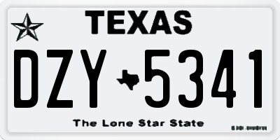 TX license plate DZY5341
