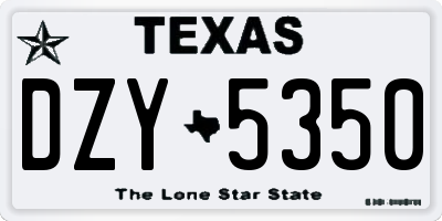 TX license plate DZY5350