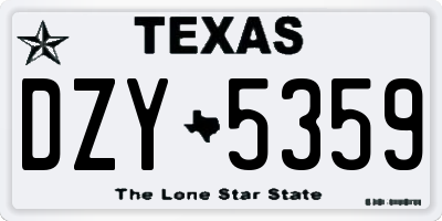 TX license plate DZY5359
