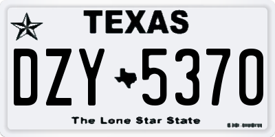 TX license plate DZY5370