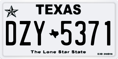 TX license plate DZY5371