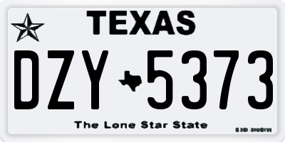 TX license plate DZY5373