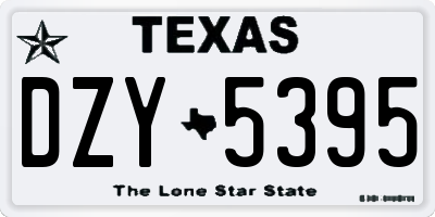 TX license plate DZY5395
