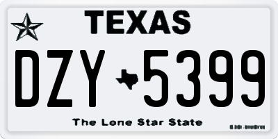 TX license plate DZY5399