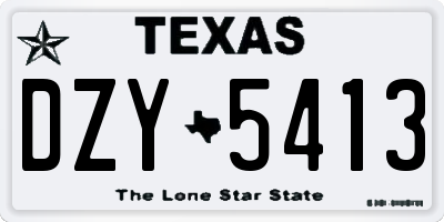 TX license plate DZY5413