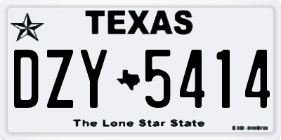 TX license plate DZY5414