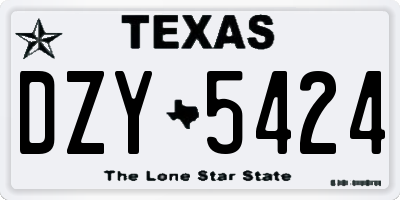 TX license plate DZY5424