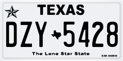 TX license plate DZY5428