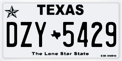 TX license plate DZY5429