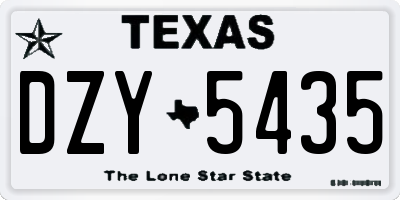 TX license plate DZY5435