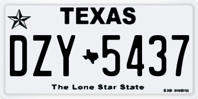 TX license plate DZY5437