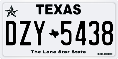 TX license plate DZY5438
